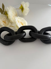 Modern Black Decorative Chain Link Sculpture