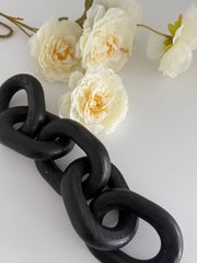Modern Black Decorative Chain Link Sculpture