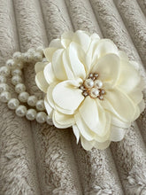 Ivory Flower Wrist Corsage with Pearl Band