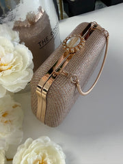 Luxury Rose Gold Glitter Evening Clutch