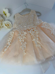 Luxury Champagne Lace Flower Girl Dress