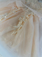 Luxury Champagne Lace Flower Girl Dress