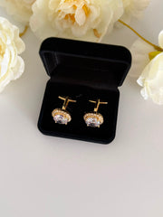 Luxury Golden Crystal Cufflinks for Men