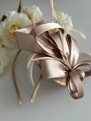 Feather & Satin Bow Wedding Headpiece