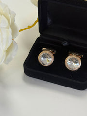 Luxury Golden Crystal Cufflinks for Men
