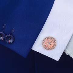 Luxury Rose Gold Tone Crystal Cufflinks