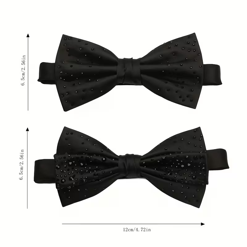 Black Beaded Bow Tie
