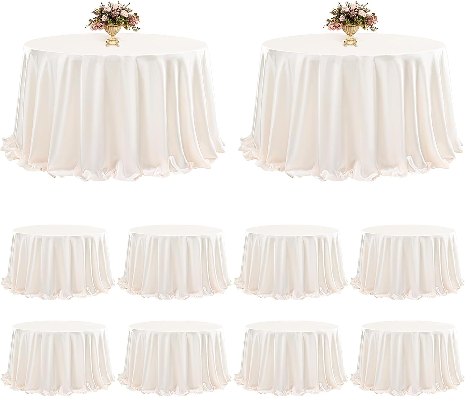 RENTAL ONLY!! Round Ivory Satin Tablecloth