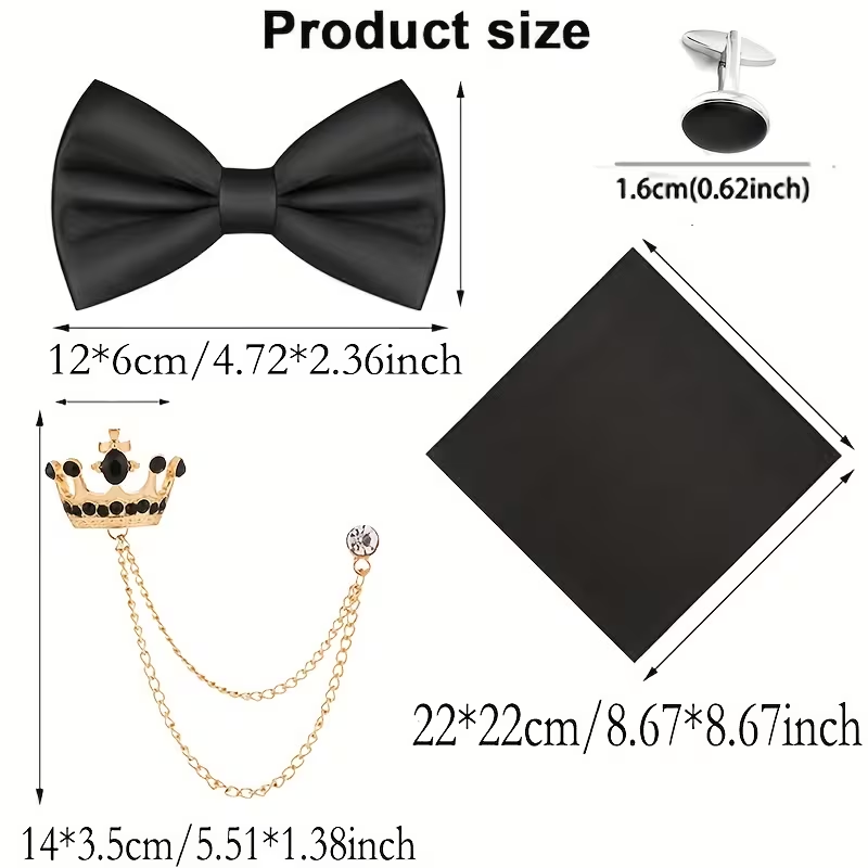 Navy Bow Tie & Accessories Set