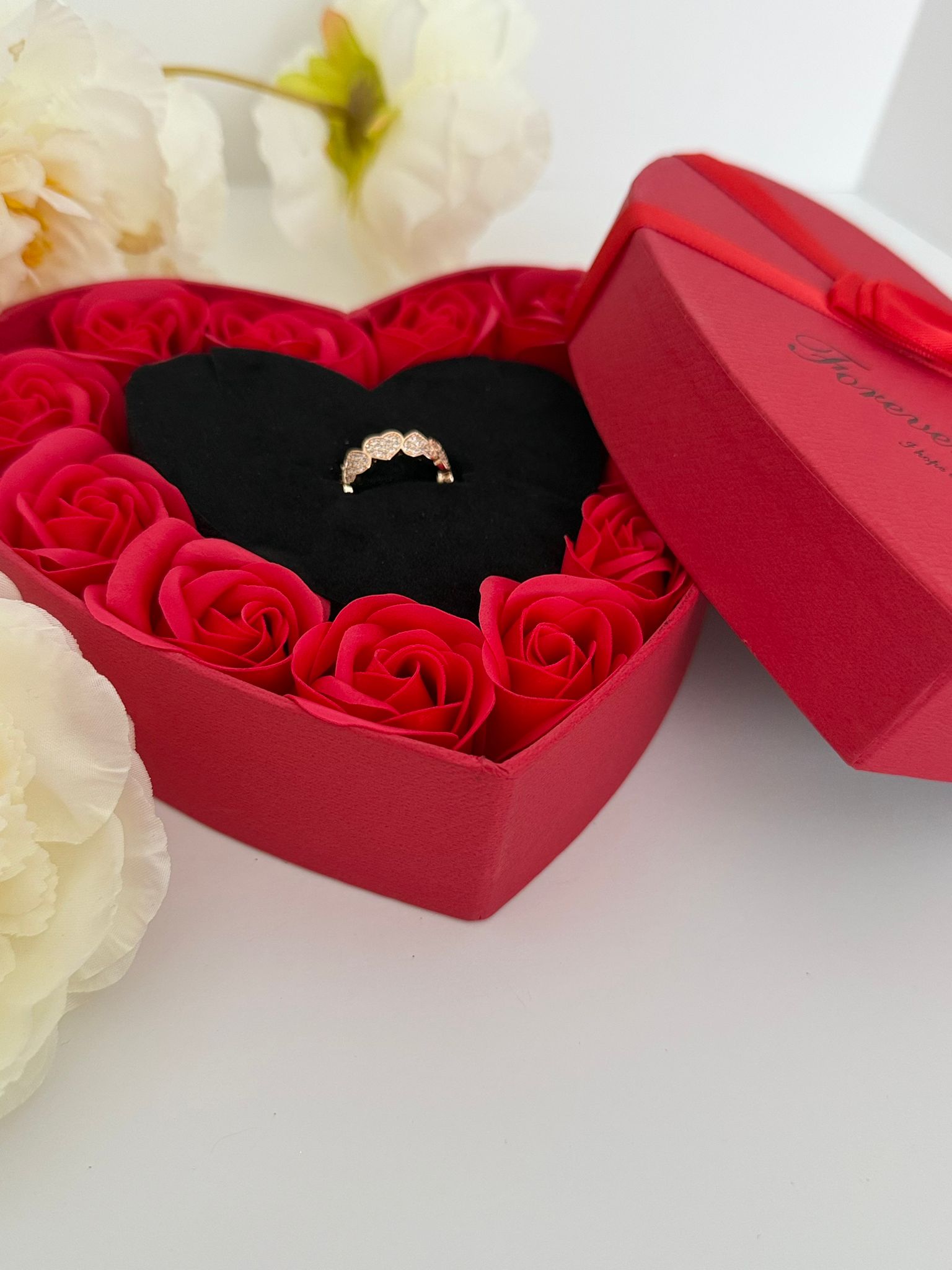 Heart Rose Box with Ring – Luxury Romantic Gift