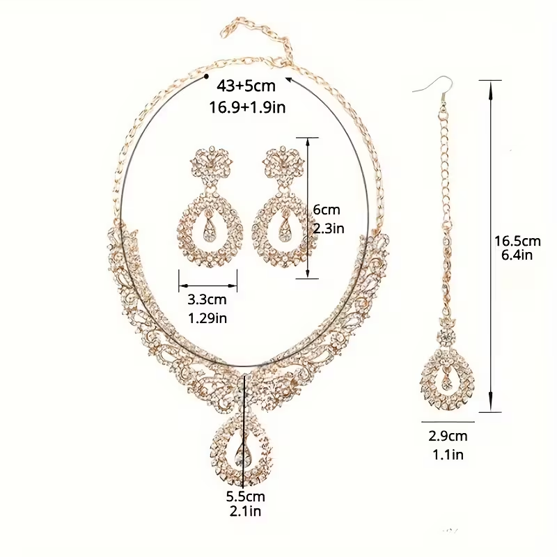 Gold Crystal Bridal Jewelry Set