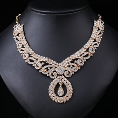 Gold Crystal Bridal Jewelry Set