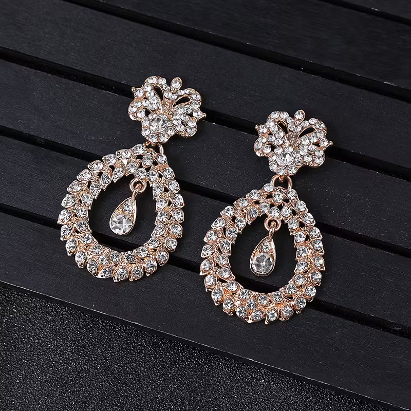 Gold Crystal Bridal Jewelry Set