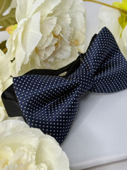 Navy Blue Textured Bow Tie