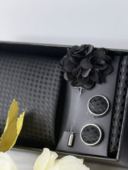 Black Checkered Luxury Tie Gift Set