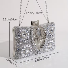 Luxury Silver Crystal Evening Clutch