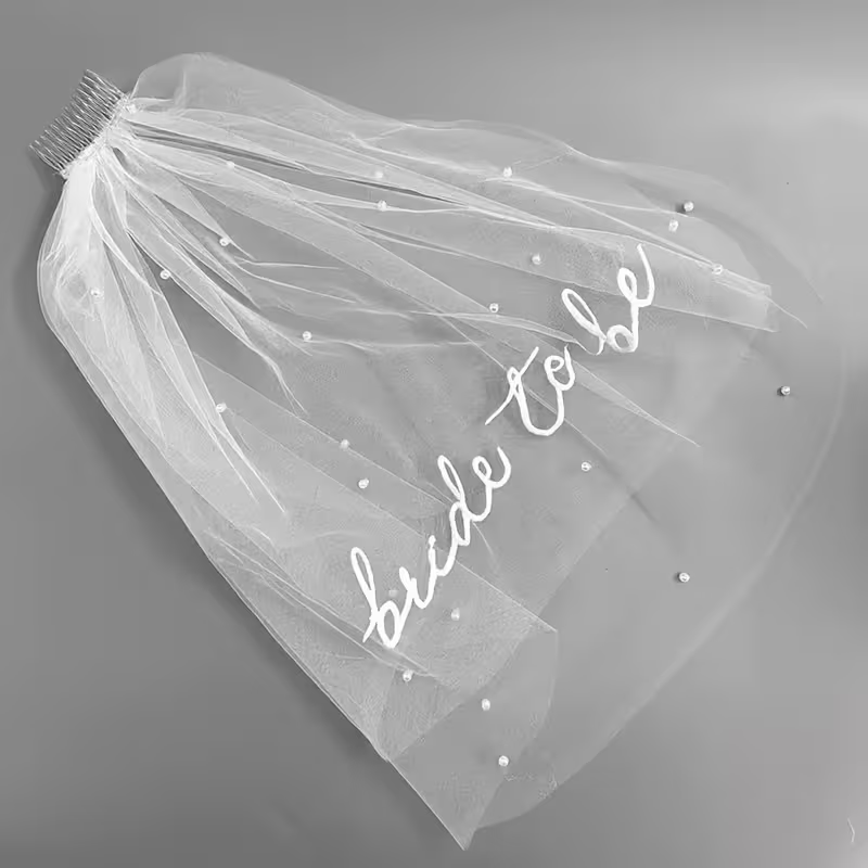 Bride To Be Pearl Veil – Elegant Bridal Party Essential