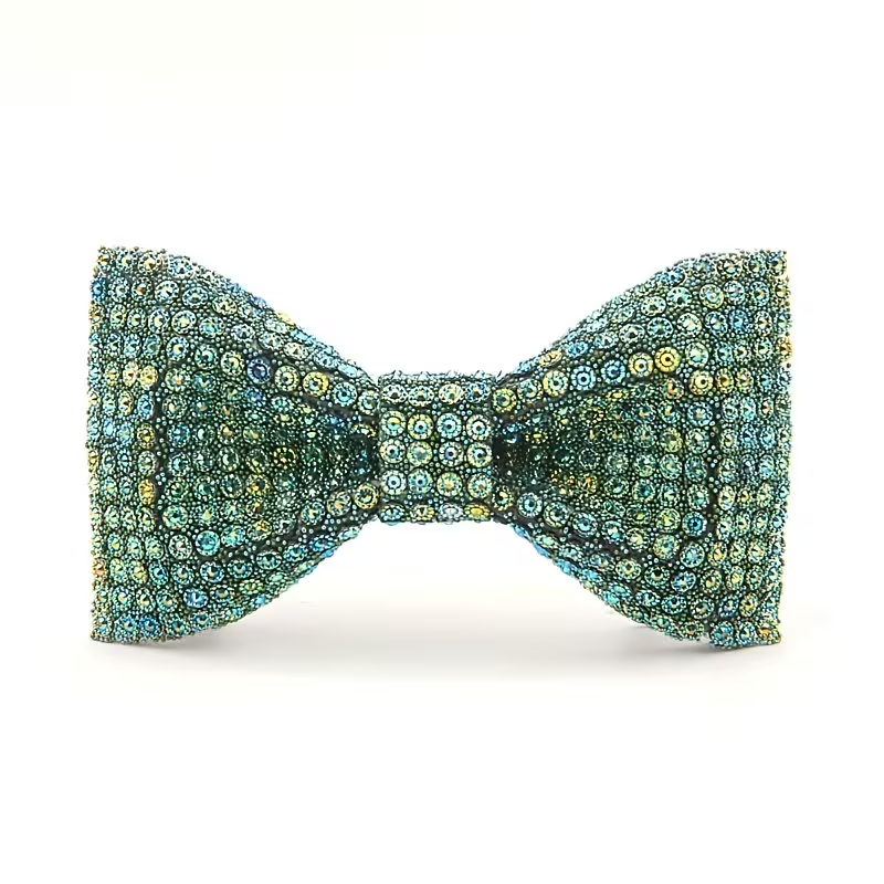 Emerald Rhinestone Luxury Bow Tie