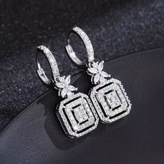 Luxury Geometric Crystal Drop Earrings