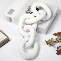 Modern White Decorative Chain Link Sculpture