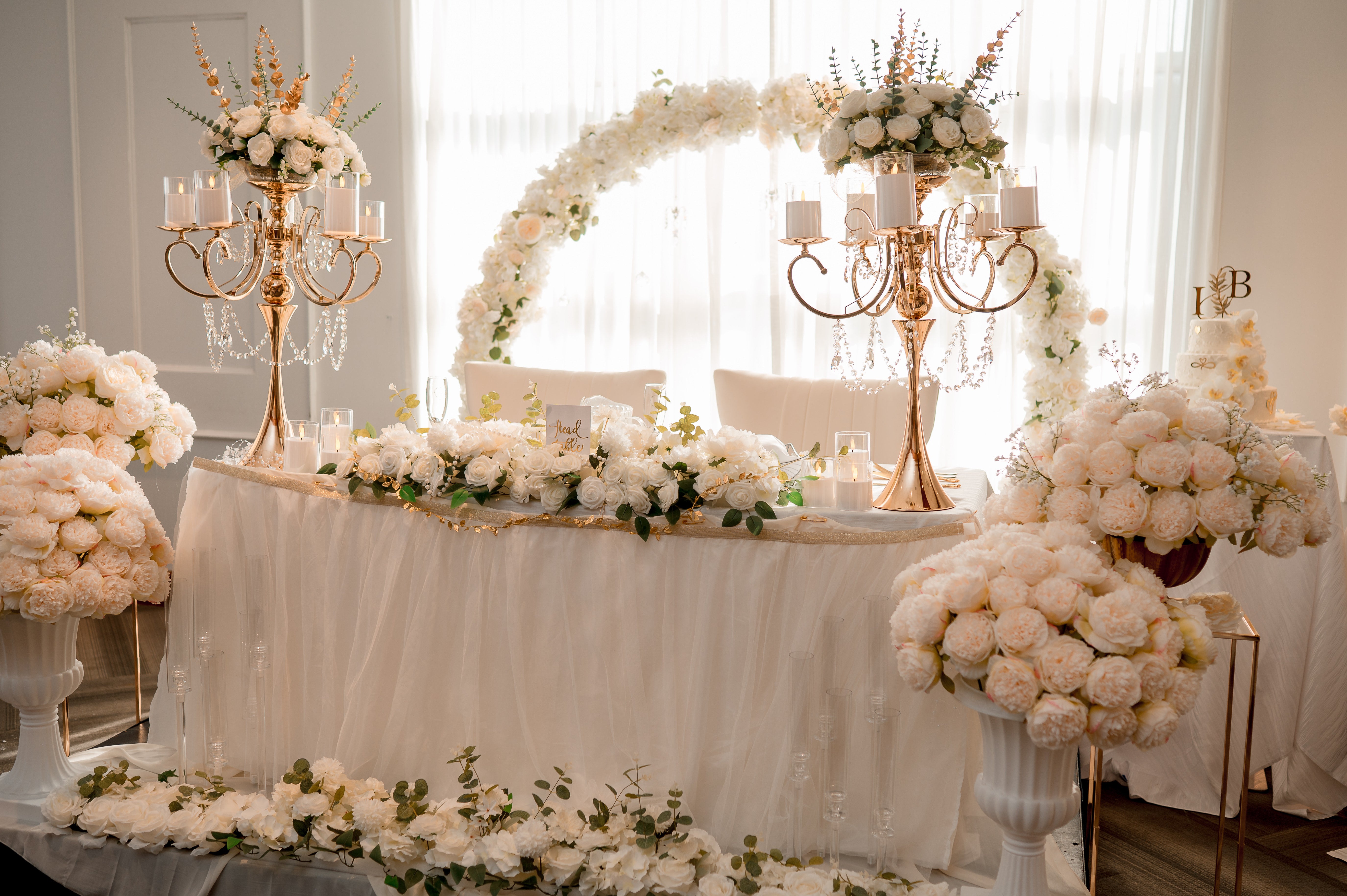RENTAL - Gold Crystal Wedding Candelabras – Package of 2 - RENTAL