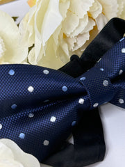 Navy Blue Polka Dot Bow Tie