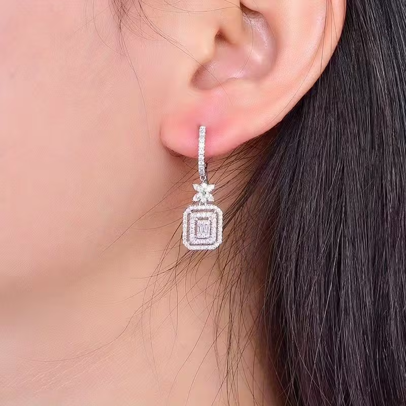 Luxury Geometric Crystal Drop Earrings