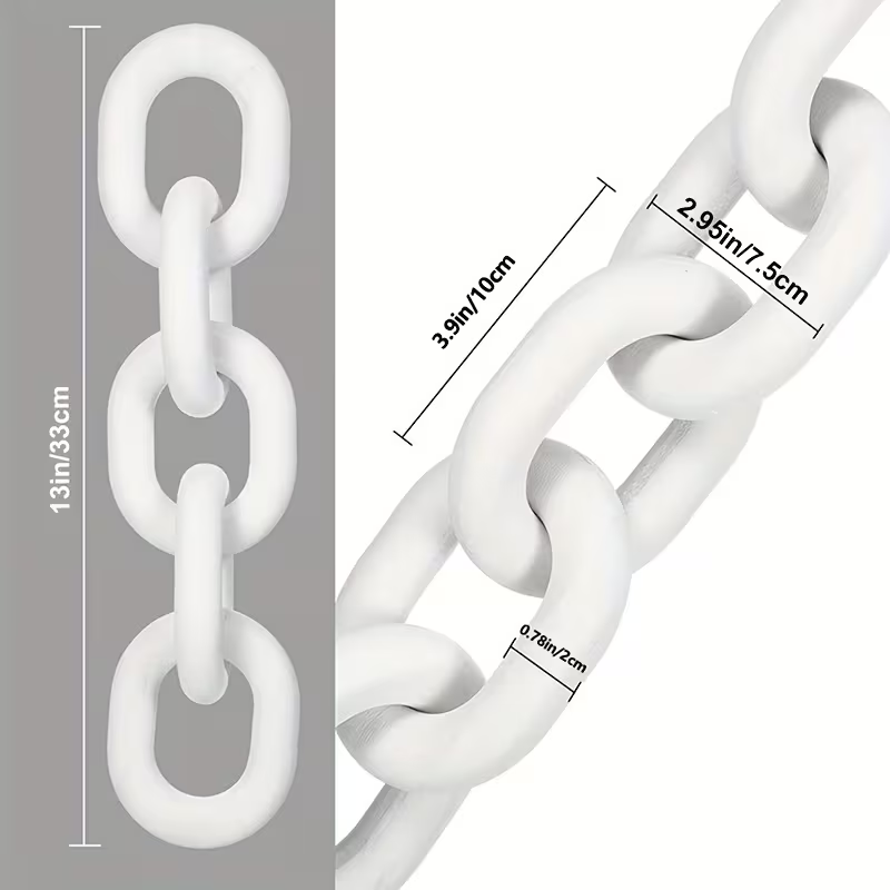 Modern White Decorative Chain Link Sculpture