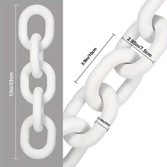 Modern White Decorative Chain Link Sculpture