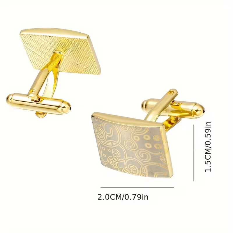 Geometric Pattern Golden Cufflinks