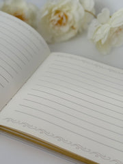 Elegant Wedding Guest Book – Gold Leaf Design