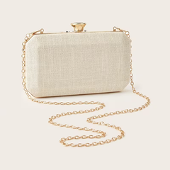 Luxury White Floral Sequin Evening Clutch
