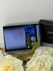 Light Blue Polka Dot Tie Gift Set