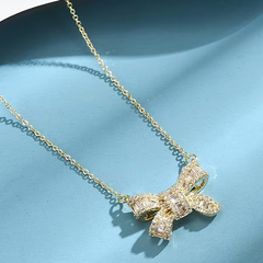 Luxury Rose Jewelry Gift Box Set – Bow Necklace & Earrings