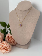Purple Heart Pendant Necklace