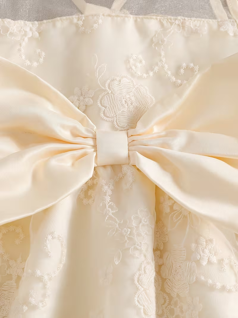 Elegant Ivory Flower Girl Dress for 4-Year-Old Girls