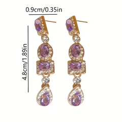 Elegant Gold-Tone Crystal Drop Earrings