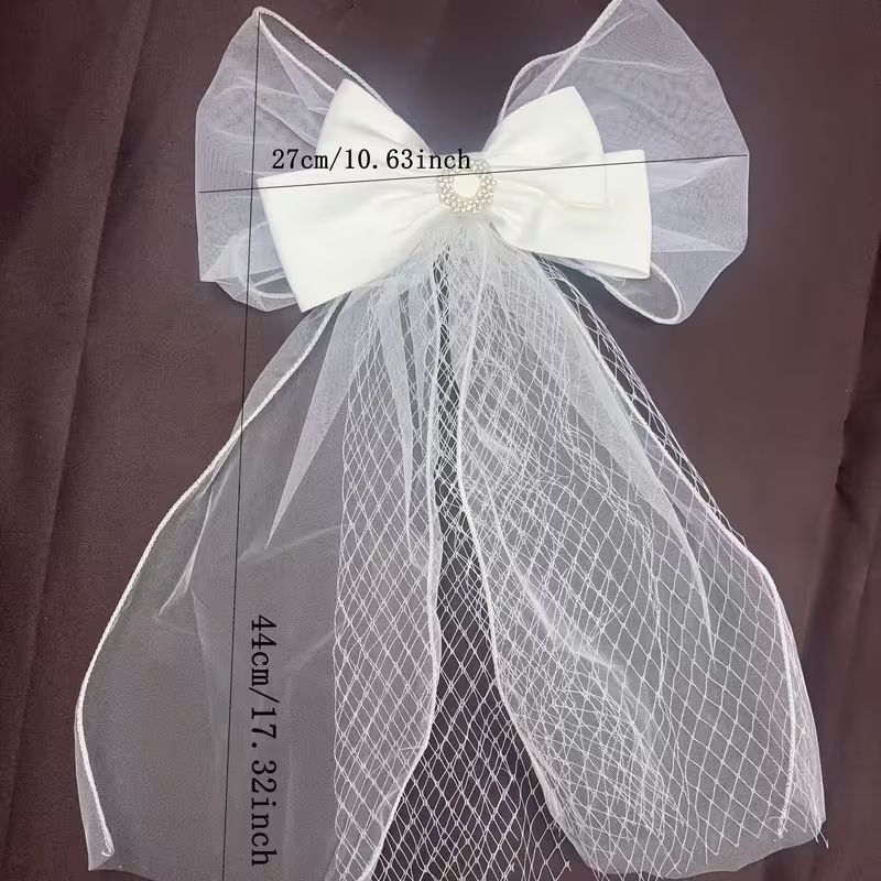 Luxury Crystal Bow Bridal Veil – Elegant Statement Hair Accessory
