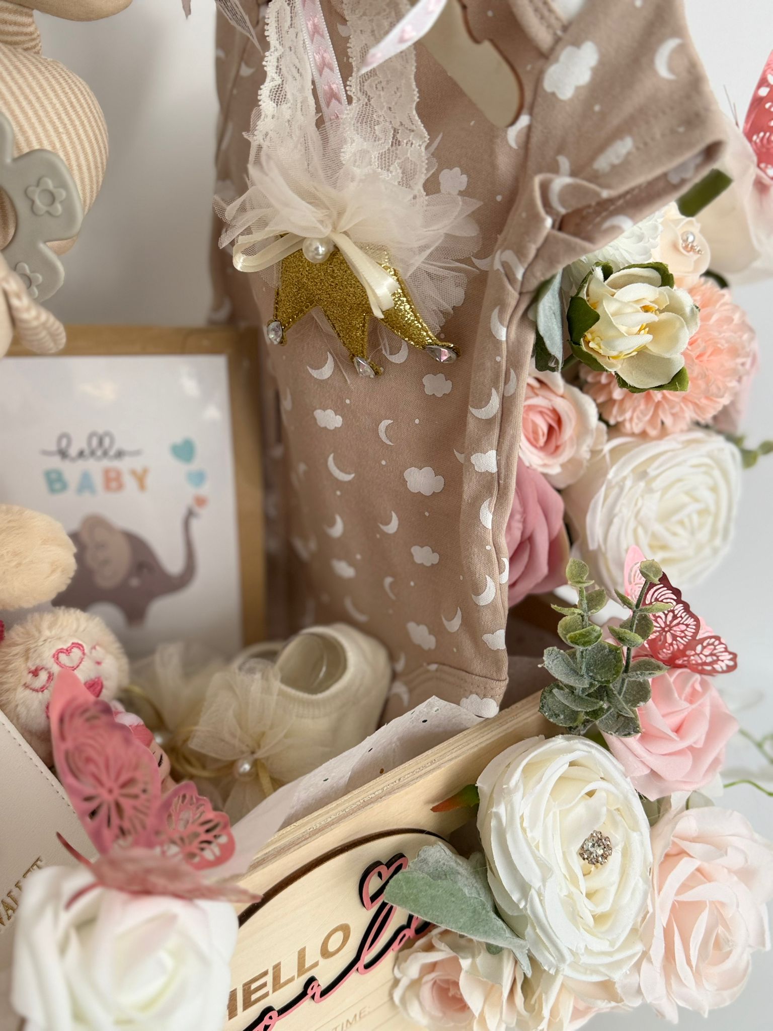 Luxury Baby Girl Gift Basket – “Hello Baby” Welcome Set