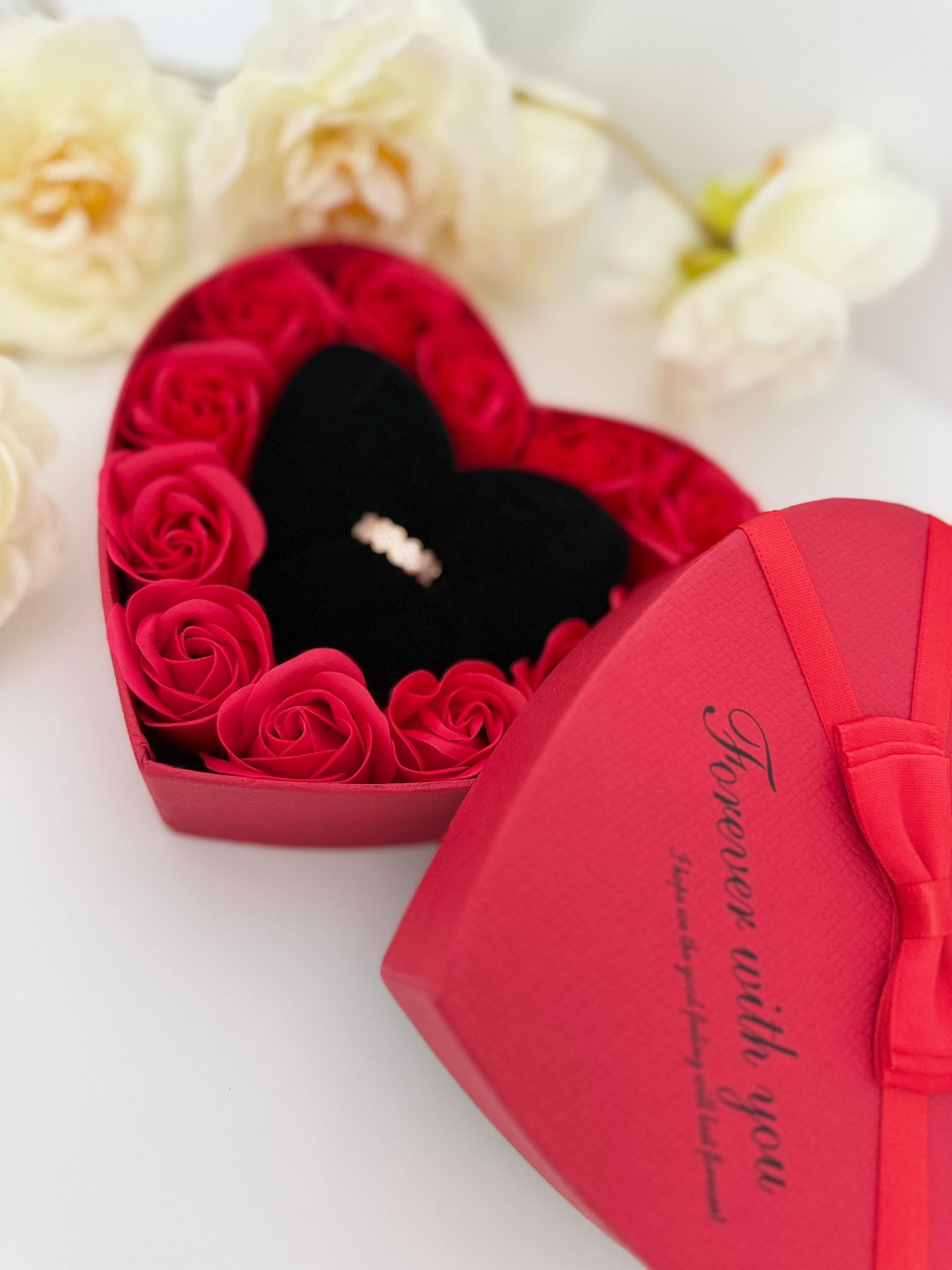 Heart Rose Box with Ring – Luxury Romantic Gift