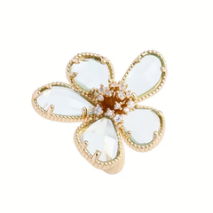 Turquoise Floral Adjustable Statement Ring