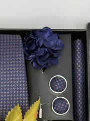 Navy Micro-Dot Luxury Tie Gift Set