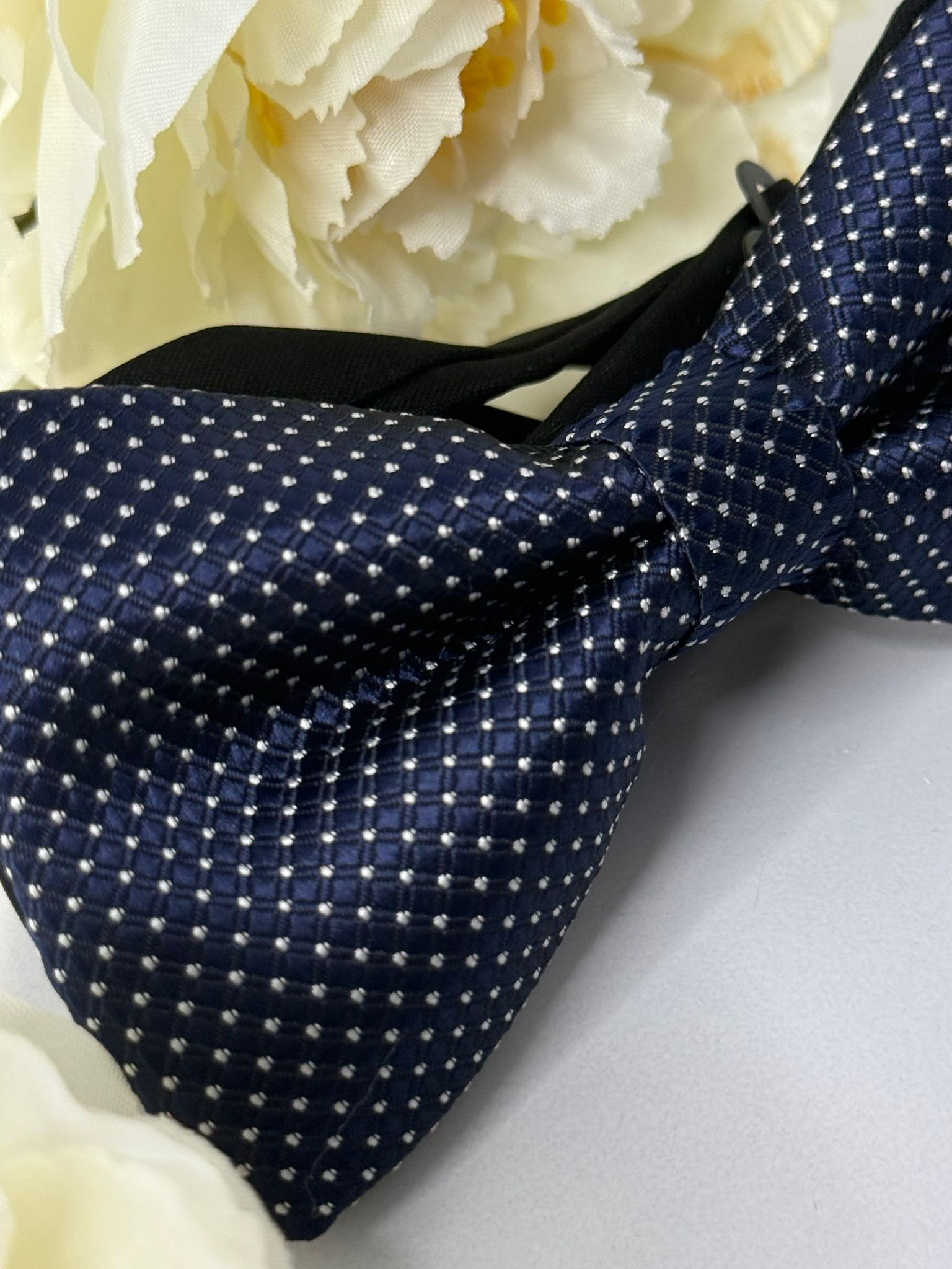 Navy Blue Textured Bow Tie