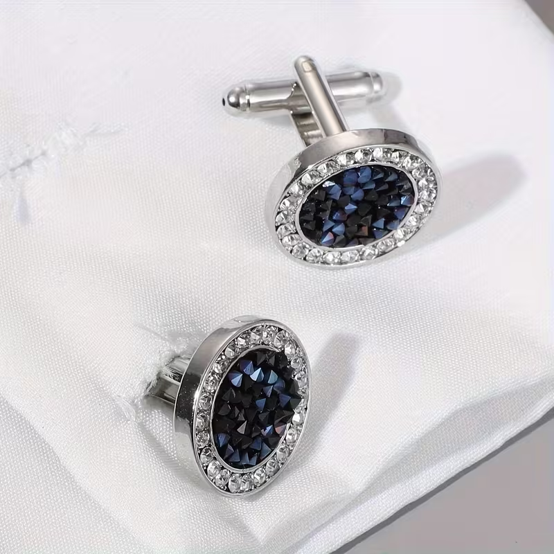 Luxury Navy Blue Stone Cufflinks