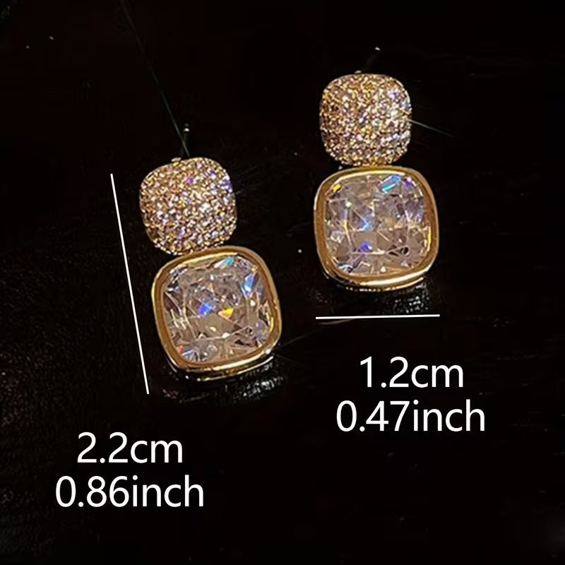 Luxury Double Crystal Drop Earrings