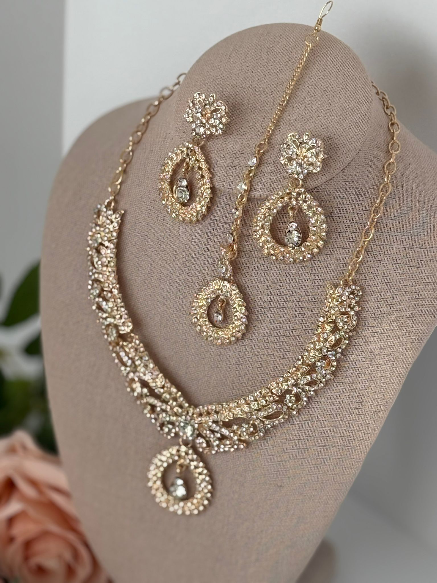 Gold Crystal Bridal Jewelry Set