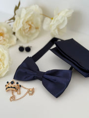 Navy Bow Tie & Accessories Set