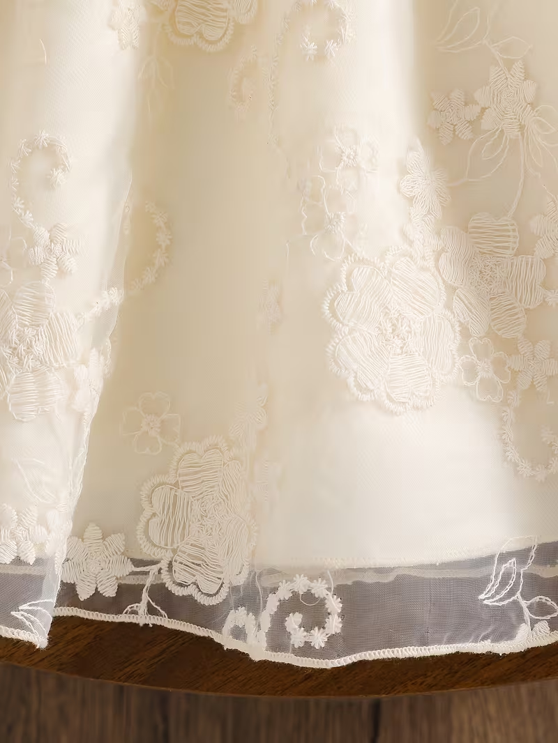 Elegant Ivory Flower Girl Dress for 4-Year-Old Girls
