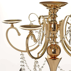 RENTAL - Gold Crystal Wedding Candelabras – Package of 2 - RENTAL