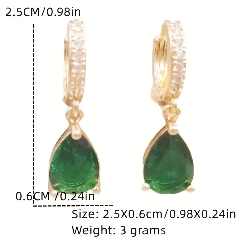 Luxury Emerald Green Teardrop Earrings